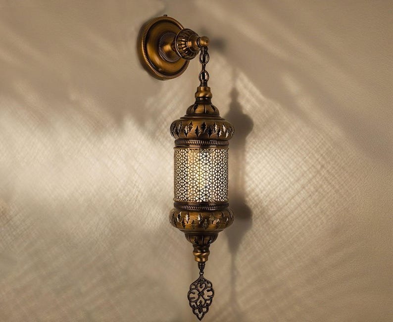 products-BedroomSconce6 Moroccan Ottoman Brass Wall Sconce