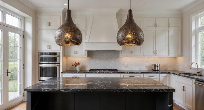 Set of 2 Moroccan Pierced Brass Pendant Light