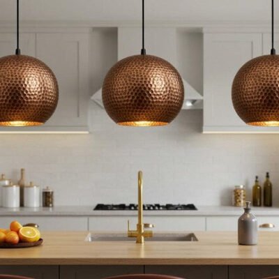 Handmade Moroccan Copper Pendant Light: Perforated Bohemian Ceiling Lamp Handmade Moroccan Copper Pendant Light: Perforated Bohemian Ceiling Lamp