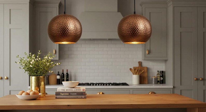 Handmade Moroccan Copper Pendant Light: Perforated Bohemian Ceiling Lamp Handmade Moroccan Copper Pendant Light: Perforated Bohemian Ceiling Lamp
