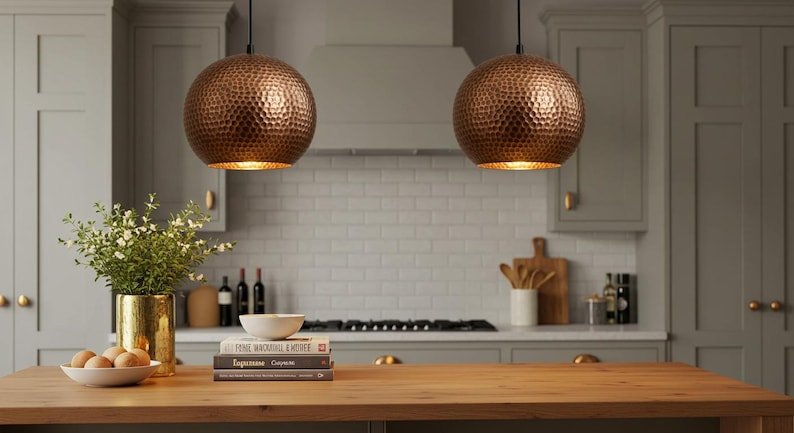 Handmade Moroccan Copper Pendant Light: Perforated Bohemian Ceiling Lamp Handmade Moroccan Copper Pendant Light: Perforated Bohemian Ceiling Lamp