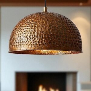 Hammered Copper Globe Pendant Light
