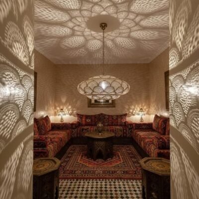 Handmade Moroccan Brass Pendant Light: Boho Home Decor