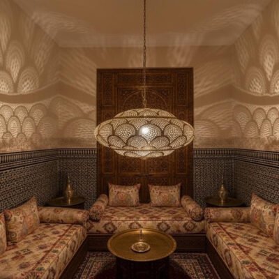 Handmade Moroccan Brass Pendant Light: Boho Home Decor