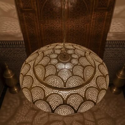 Handmade Moroccan Brass Pendant Light: Boho Home Decor