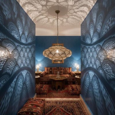 Handmade Moroccan Brass Pendant Light: Boho Home Decor