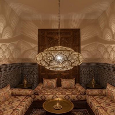 Handmade Moroccan Brass Pendant Light: Boho Home Decor