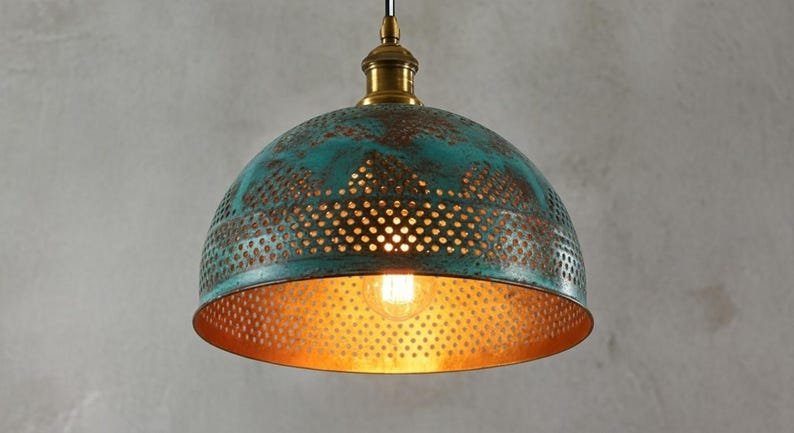 Hammered Copper Dome Pendant Light: Moroccan Boho Lighting Hammered Copper Dome Pendant Light: Moroccan Boho Lighting