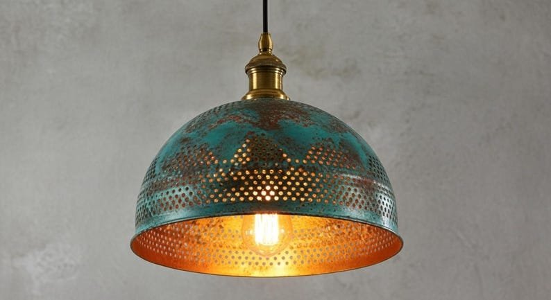 Hammered Copper Dome Pendant Light: Moroccan Boho Lighting Hammered Copper Dome Pendant Light: Moroccan Boho Lighting