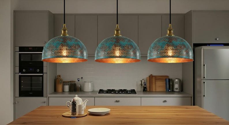 Hammered Copper Dome Pendant Light: Moroccan Boho Lighting Hammered Copper Dome Pendant Light: Moroccan Boho Lighting