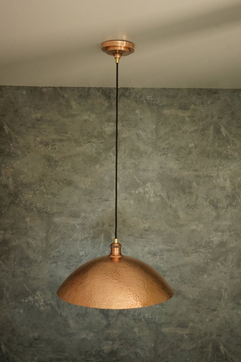 Copper Light Fixture, Hammered Solid Copper Dome Pendant Light, Ceiling Light | Duty-Free Copper Light Fixture, Hammered Solid Copper Dome Pendant Light, Ceiling Light | Duty-Free