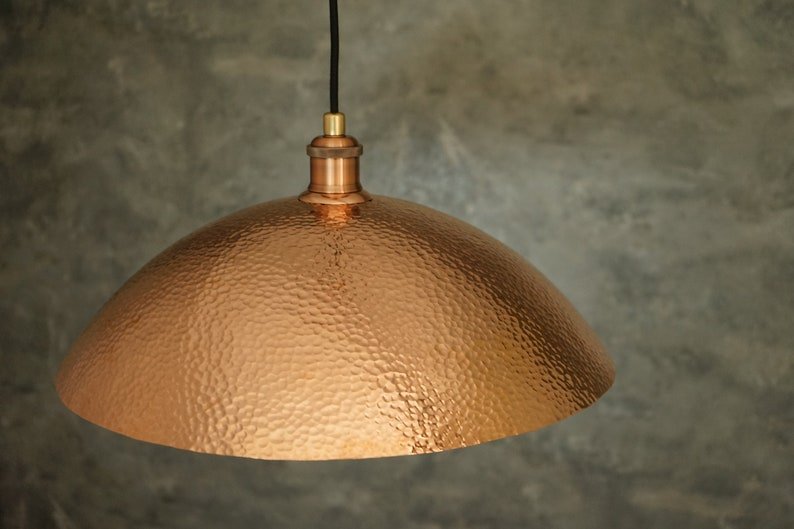 Copper Light Fixture, Hammered Solid Copper Dome Pendant Light, Ceiling Light | Duty-Free Copper Light Fixture, Hammered Solid Copper Dome Pendant Light, Ceiling Light | Duty-Free
