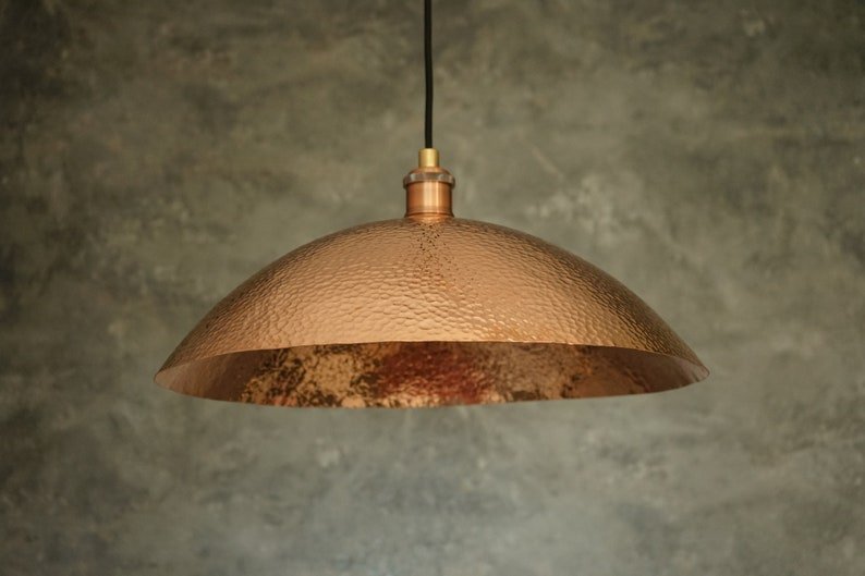 Copper Light Fixture, Hammered Solid Copper Dome Pendant Light, Ceiling Light | Duty-Free Copper Light Fixture, Hammered Solid Copper Dome Pendant Light, Ceiling Light | Duty-Free
