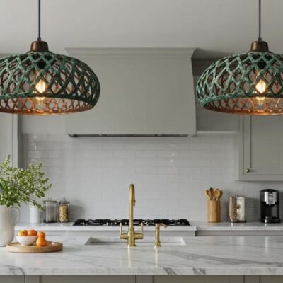 Handmade Copper Dome Pendant Light: Rustic Farmhouse Chandelier