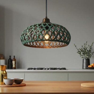 Handmade Copper Dome Pendant Light: Rustic Farmhouse Chandelier
