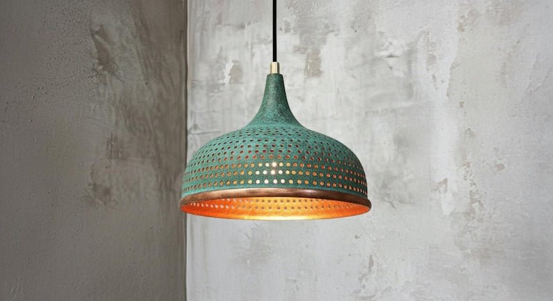 Handcrafted Copper Dome Pendant Light: Moroccan Rustic Chandelier Handcrafted Copper Dome Pendant Light: Moroccan Rustic Chandelier