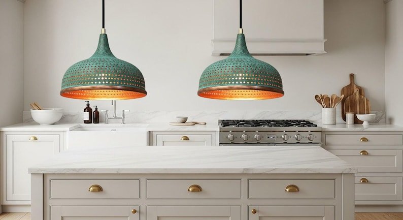 Handcrafted Copper Dome Pendant Light: Moroccan Rustic Chandelier Handcrafted Copper Dome Pendant Light: Moroccan Rustic Chandelier