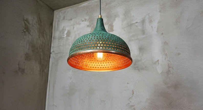 Handcrafted Copper Dome Pendant Light: Moroccan Rustic Chandelier Handcrafted Copper Dome Pendant Light: Moroccan Rustic Chandelier