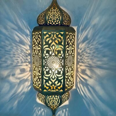 Set of 3 Handmade Moroccan Brass Wall Sconce: Ambient Light, Copper Finish