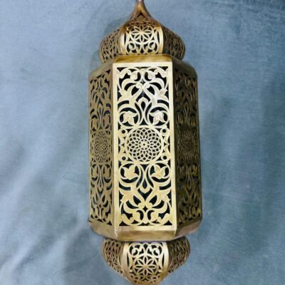 Set of 3 Handmade Moroccan Brass Wall Sconce: Ambient Light, Copper Finish