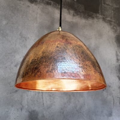 Hammered Copper Pendant Light: Vintage Farmhouse Kitchen Lighting