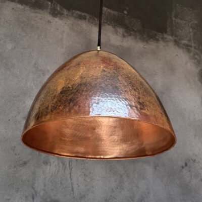 Hammered Copper Pendant Light: Vintage Farmhouse Kitchen Lighting
