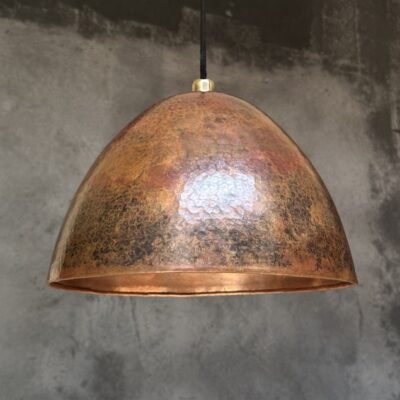 Hammered Copper Pendant Light: Vintage Farmhouse Kitchen Lighting