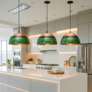 Ombre Copper Verdigris Dome Pendant