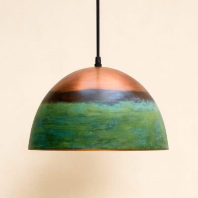 Ombre Copper Verdigris Dome Pendant