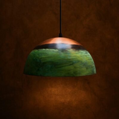 Set of 3 Green Copper Farmhouse Light,Green Patina Copper Pendant Lamp, HandCrafted Rustic Copper Island Light, Rustic Dome Pendant Light