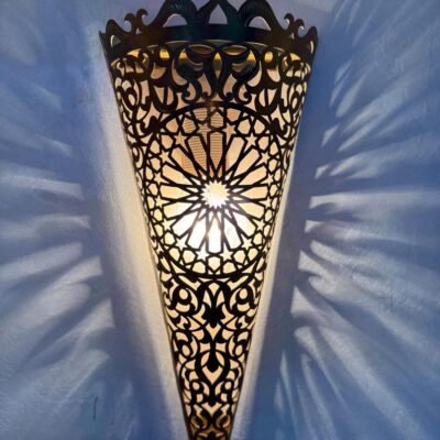 Handmade Moroccan Brass Wall Sconce: Home Decor Lighting