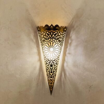 Handmade Moroccan Brass Wall Sconce: Home Decor Lighting