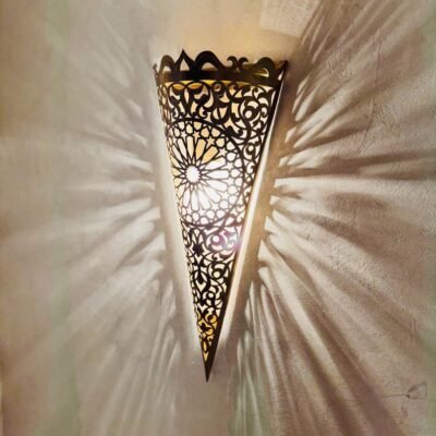Handmade Moroccan Brass Wall Sconce: Home Decor Lighting
