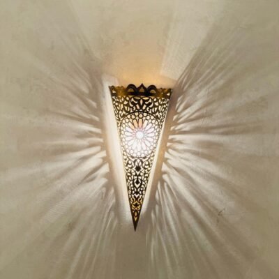 Handmade Moroccan Brass Wall Sconce: Home Decor Lighting