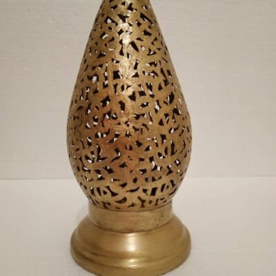 Moroccan Brass Candle Table Lamp: Arabic Calligraphy Home Decor Set of 2 Moroccan Brass Candle Table Lamp: Arabic Calligraphy Home Decor Set of 2