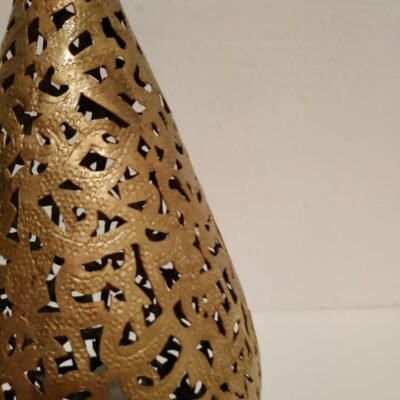 Moroccan Brass Candle Table Lamp: Arabic Calligraphy Home Decor Set of 2 Moroccan Brass Candle Table Lamp: Arabic Calligraphy Home Decor Set of 2