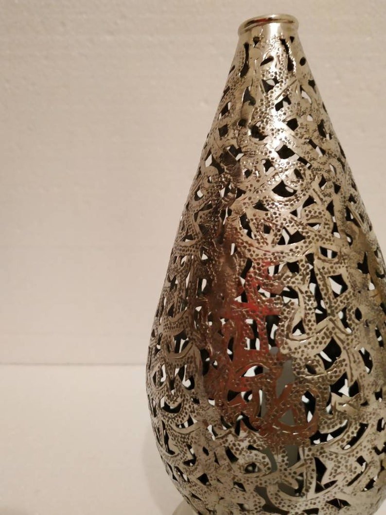 Moroccan Brass Candle Table Lamp: Arabic Calligraphy Home Decor Set of 2 Moroccan Brass Candle Table Lamp: Arabic Calligraphy Home Decor Set of 2