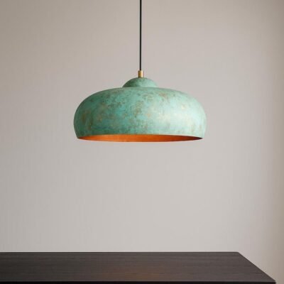 products-DiningRoomDecor2 Mint Green Patina Dome Pendant Light