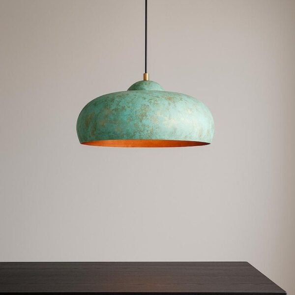 Mint Green Patina Dome Pendant Light