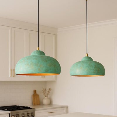 Oxidized Copper Pendant Light β Green Patina Brass Ceiling Lamp, Handmade Kitchen Island Lighting, Rustic Dining Room Decor Oxidized Copper Pendant Light β Green Patina Brass Ceiling Lamp, Handmade Kitchen Island Lighting, Rustic Dining Room Decor