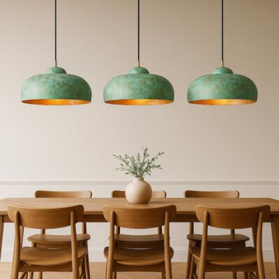 Oxidized Copper Pendant Light β Green Patina Brass Ceiling Lamp, Handmade Kitchen Island Lighting, Rustic Dining Room Decor Oxidized Copper Pendant Light β Green Patina Brass Ceiling Lamp, Handmade Kitchen Island Lighting, Rustic Dining Room Decor