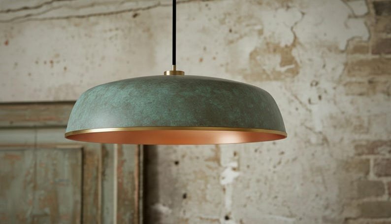 Copper Dome Lamp Patina, Patina Rustic Hanging Lamp, Handmade Green Patina Light, Dining Room Light Fixture, Bohemian Home Decor Copper Dome Lamp Patina, Patina Rustic Hanging Lamp, Handmade Green Patina Light, Dining Room Light Fixture, Bohemian Home Decor