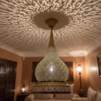 Moroccan Brass Shadow Ceiling Lamp