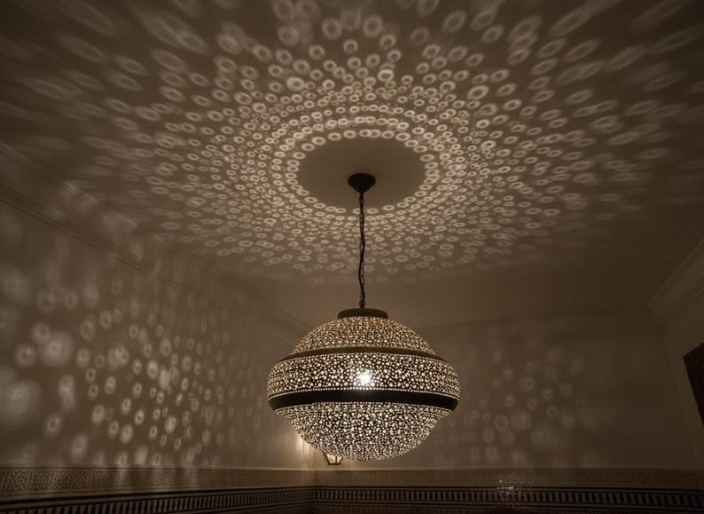 Handmade Moroccan Brass Pendant Light: Exotic Home Decor Handmade Moroccan Brass Pendant Light: Exotic Home Decor