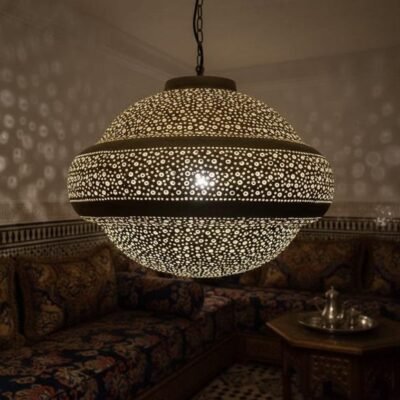 products-ExoticHomeDecor3 Moroccan Brass Globe Shadow Lamp