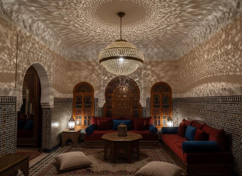 Handmade Moroccan Brass Pendant Light: Exotic Home Decor Handmade Moroccan Brass Pendant Light: Exotic Home Decor