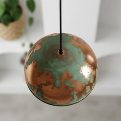 Green Patina Copper Dome Pendant Light - Rustic Farmhouse Lighting Green Patina Copper Dome Pendant Light - Rustic Farmhouse Lighting