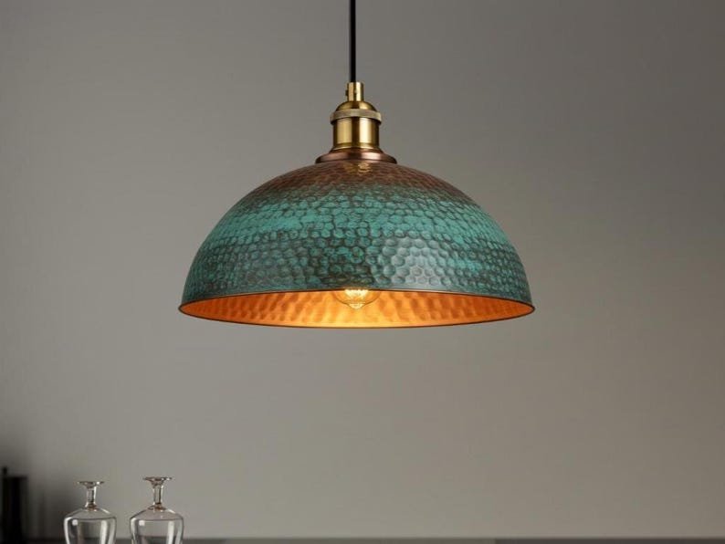 Handmade Moroccan Copper Pendant Light: Farmhouse Kitchen Lighting