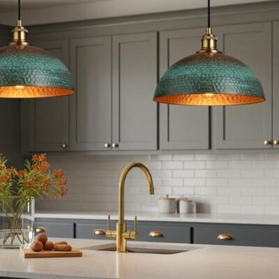 Handmade Moroccan Copper Pendant Light: Farmhouse Kitchen Lighting