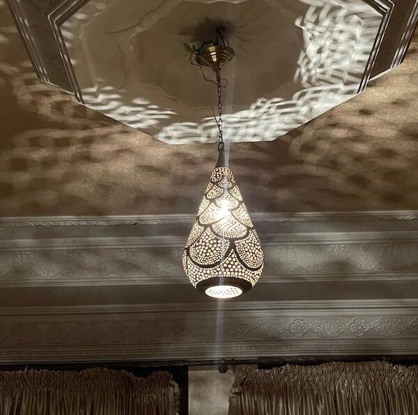 Scalloped Teardrop Shadow Pendant Moroccan Ceiling Fixture